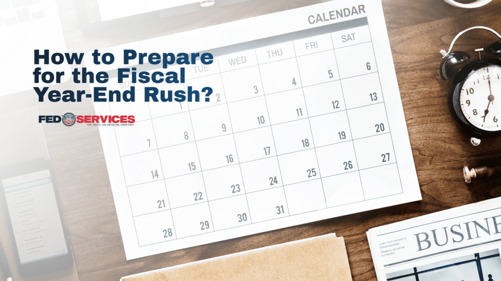 A top-down view of a desk featuring a printed calendar, an alarm clock, and a business newspaper to illustrate the deadlines for Q4 federal contracting 2026.